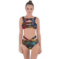 Background Color Template Abstract Bandaged Up Bikini Set  by Wegoenart