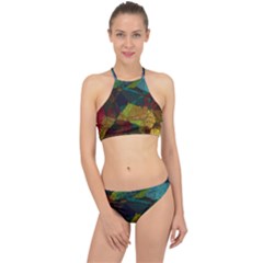 Background Color Template Abstract Racer Front Bikini Set by Wegoenart