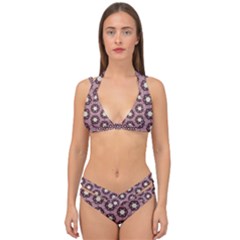 Background Pattern Structure Double Strap Halter Bikini Set by Wegoenart