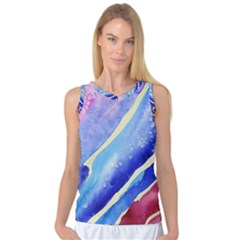 Painting Abstract Blue Pink Spots Women s Basketball Tank Top