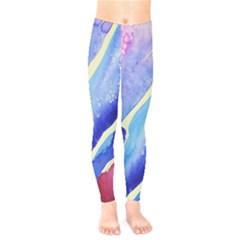 Painting Abstract Blue Pink Spots Kids  Legging by Wegoenart