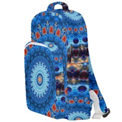 Rose Kaleidoscope Art Pattern Double Compartment Backpack