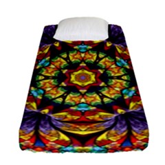 Flowers Kaleidoscope Art Pattern Fitted Sheet (single Size) by Wegoenart