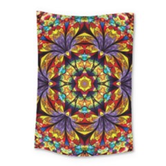 Flowers Kaleidoscope Art Pattern Small Tapestry by Wegoenart