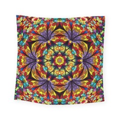 Flowers Kaleidoscope Art Pattern Square Tapestry (small) by Wegoenart