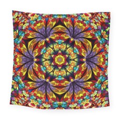 Flowers Kaleidoscope Art Pattern Square Tapestry (large) by Wegoenart