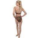 Flowers Kaleidoscope Art Pattern Plunging Cut Out Swimsuit View2