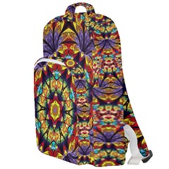 Flowers Kaleidoscope Art Pattern Double Compartment Backpack