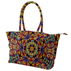 Flowers Kaleidoscope Art Pattern Canvas Shoulder Bag