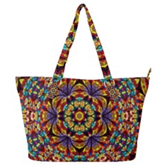 Flowers Kaleidoscope Art Pattern Full Print Shoulder Bag