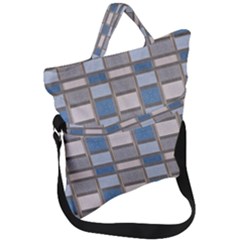 Abstract Seamless Fabric Blue Fold Over Handle Tote Bag by Wegoenart