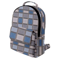 Abstract Seamless Fabric Blue Flap Pocket Backpack (small)