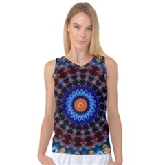 Rose Kaleidoscope Art Ornament Women s Basketball Tank Top