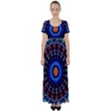 Rose Kaleidoscope Art Ornament High Waist Short Sleeve Maxi Dress View1