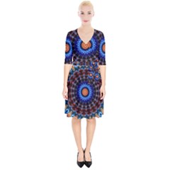 Rose Kaleidoscope Art Ornament Wrap Up Cocktail Dress by Wegoenart