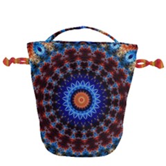 Rose Kaleidoscope Art Ornament Drawstring Bucket Bag