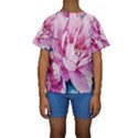 Art Painting Flowers Peonies Pink Kids  Short Sleeve Swimwear View1