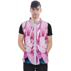 Art Painting Flowers Peonies Pink Men s Puffer Vest by Wegoenart