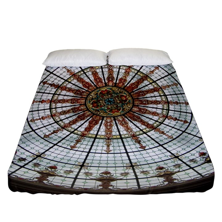 Dome Glass Architecture Glass Dome Fitted Sheet (Queen Size)