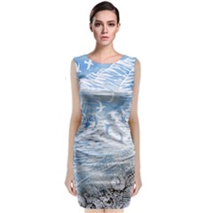 Coast Beach Shell Conch Water Classic Sleeveless Midi Dress by Wegoenart