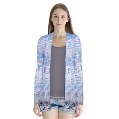 Coast Beach Shell Conch Water Drape Collar Cardigan by Wegoenart