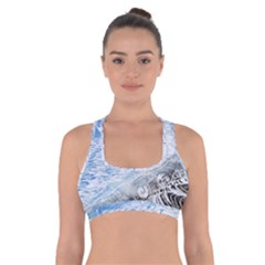 Coast Beach Shell Conch Water Cross Back Sports Bra by Wegoenart