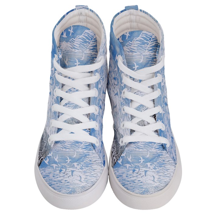 Coast Beach Shell Conch Water Men s Hi-Top Skate Sneakers