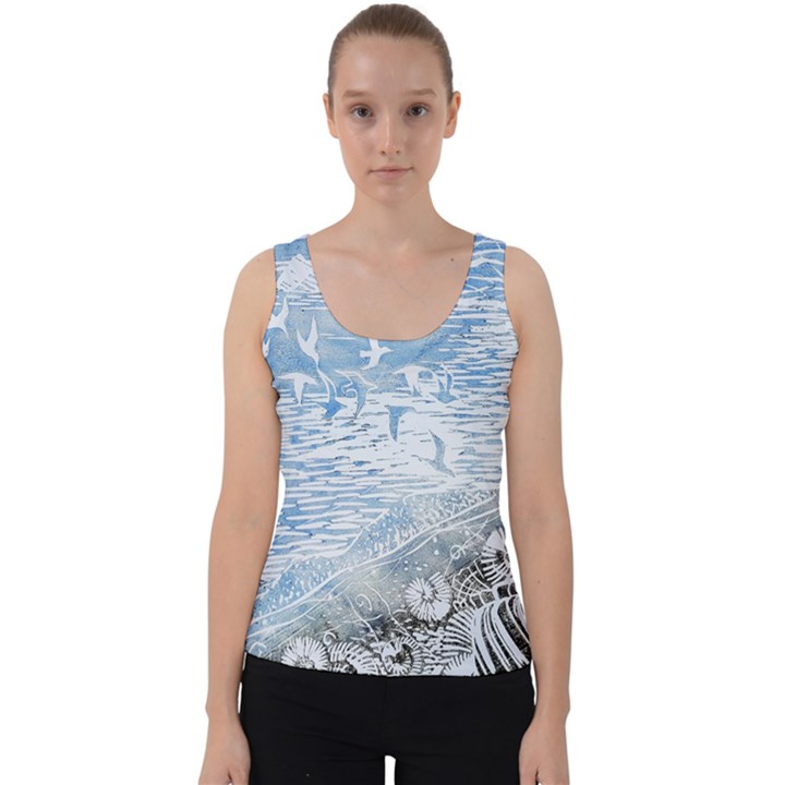 Coast Beach Shell Conch Water Velvet Tank Top