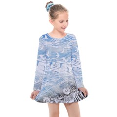 Coast Beach Shell Conch Water Kids  Long Sleeve Dress