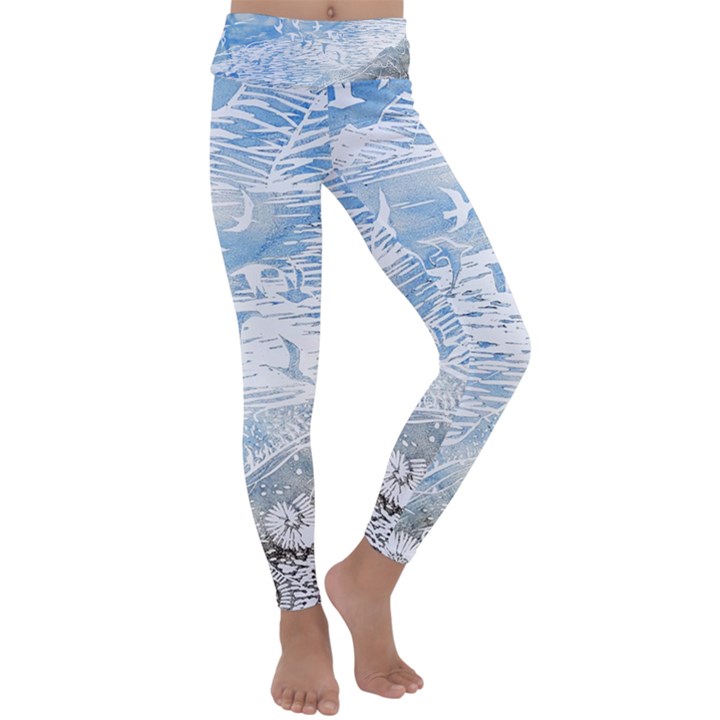 Coast Beach Shell Conch Water Kids  Lightweight Velour Classic Yoga Leggings