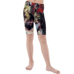 Ara Bird Parrot Animal Art Kids  Mid Length Swim Shorts by Wegoenart