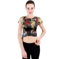 Ara Bird Parrot Animal Art Crew Neck Crop Top by Wegoenart