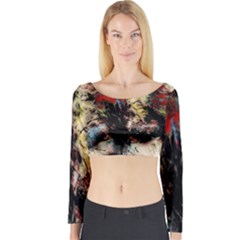 Ara Bird Parrot Animal Art Long Sleeve Crop Top by Wegoenart