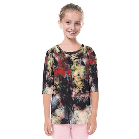 Ara Bird Parrot Animal Art Kids  Quarter Sleeve Raglan Tee by Wegoenart