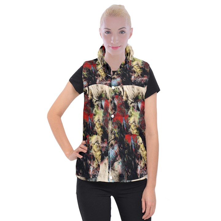 Ara Bird Parrot Animal Art Women s Button Up Vest