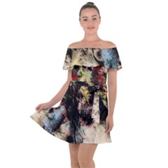 Ara Bird Parrot Animal Art Off Shoulder Velour Dress