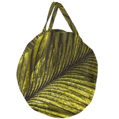 Feather Macro Bird Plumage Nature Giant Round Zipper Tote by Wegoenart