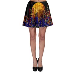 Skyline Frankfurt Abstract Moon Skater Skirt by Wegoenart