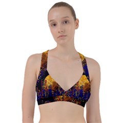 Skyline Frankfurt Abstract Moon Sweetheart Sports Bra by Wegoenart