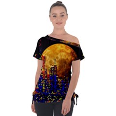 Skyline Frankfurt Abstract Moon Tie-up Tee