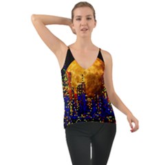 Skyline Frankfurt Abstract Moon Chiffon Cami by Wegoenart