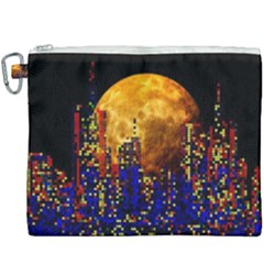 Skyline Frankfurt Abstract Moon Canvas Cosmetic Bag (xxxl) by Wegoenart