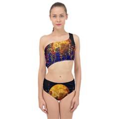 Skyline Frankfurt Abstract Moon Spliced Up Two Piece Swimsuit by Wegoenart