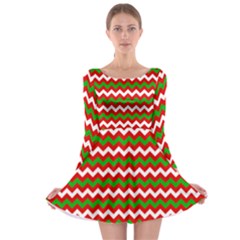 Christmas Paper Scrapbooking Pattern Long Sleeve Skater Dress by Wegoenart