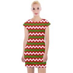 Christmas Paper Scrapbooking Pattern Cap Sleeve Bodycon Dress