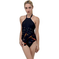 Keyboard Led Technology Go With The Flow One Piece Swimsuit by Wegoenart