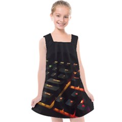 Keyboard Led Technology Kids  Cross Back Dress by Wegoenart