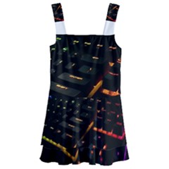 Keyboard Led Technology Kids  Layered Skirt Swimsuit by Wegoenart