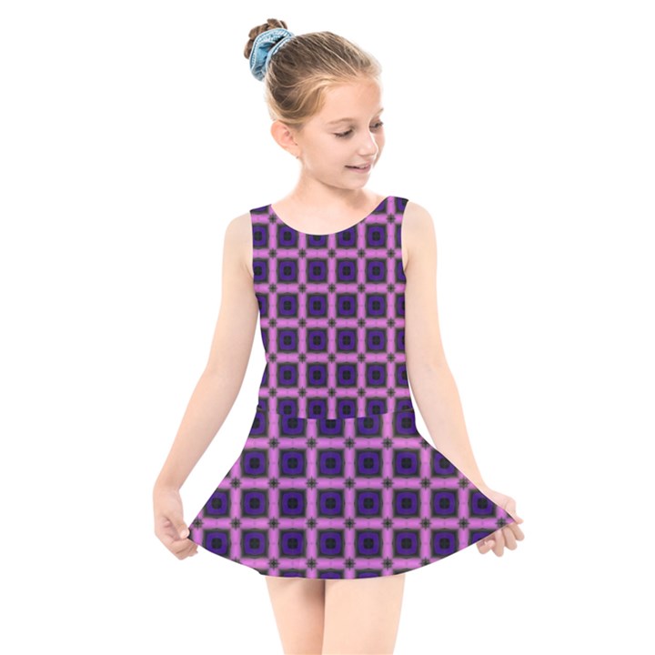 Seamless Texture Pattern Tile Kids  Skater Dress Swimsuit