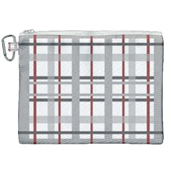 Fabric Plaid Grey Gray Burgundy Canvas Cosmetic Bag (xxl) by Wegoenart